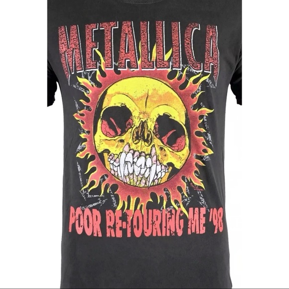 Metallica Men's Short Sleeve Crew Neck POOR RE- TOURING Reaper Rock - Picture 3 of 3